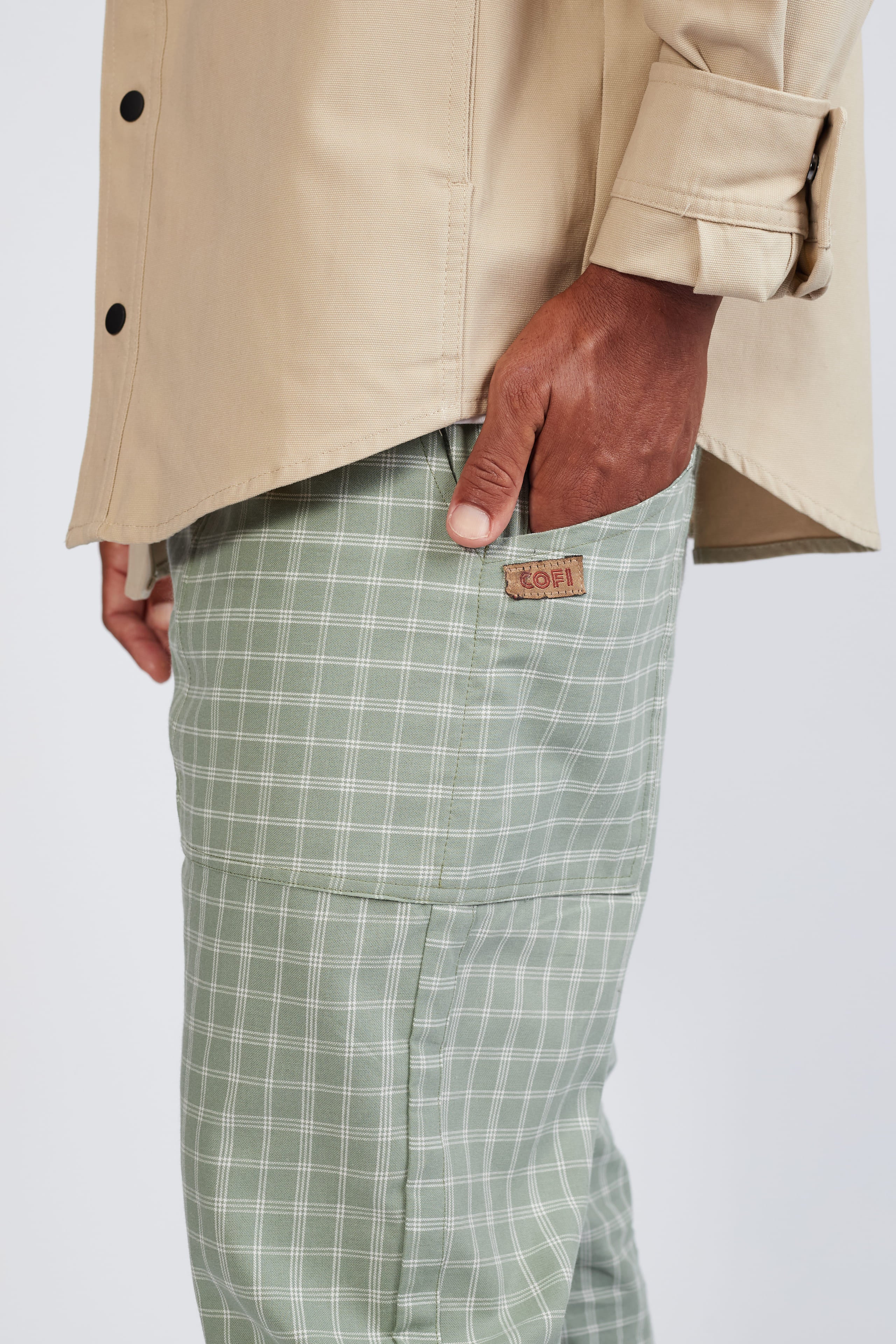 Calça Menta Xadrez
